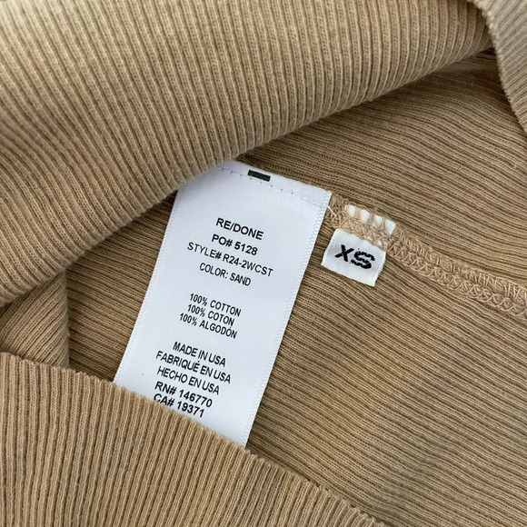 Redone X Hanes 90’s ribbed cap sleeve tee in sand - Picture 10 of 10